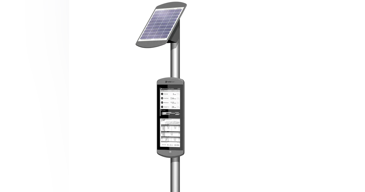 Papercast Solar Papercast® Solar-Powered ePaper Displays | Mass Transit