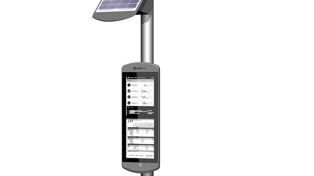 Papercast® Solar-Powered ePaper Displays | Mass Transit