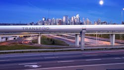 A rendering of the hyperloop infrastructure as envisioned by TransPod. A rendering of the hyperloop infrastructure as envisioned by TransPod.