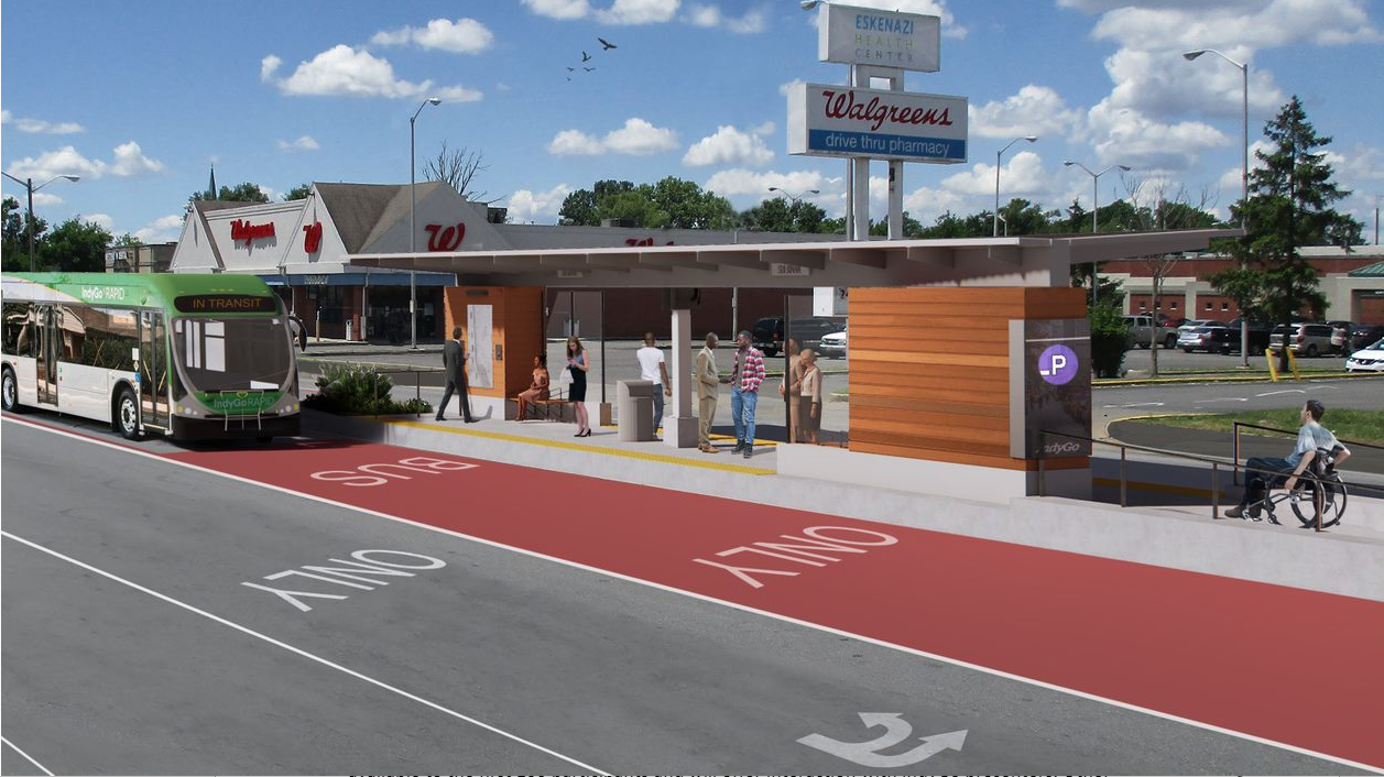 Rendering of IndyGo's Purple Line.