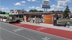 Rendering of IndyGo's Purple Line. Rendering of IndyGo's Purple Line.
