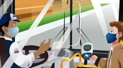 SamTrans installs new operator barriers as the agency resumes fare collection.