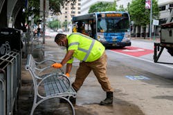CapMetro hired temporary staff for daily field cleaning at different high-use points in the system. CapMetro hired temporary staff for daily field cleaning at different high-use points in the system.