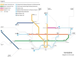 Toronto area subway expansion map