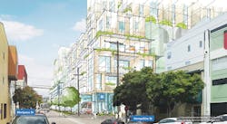 Pictured is a rendering of Mariposa Street after project completion, which includes a potential joint development above the bus facility. Pictured is a rendering of Mariposa Street after project completion, which includes a potential joint development above the bus facility.