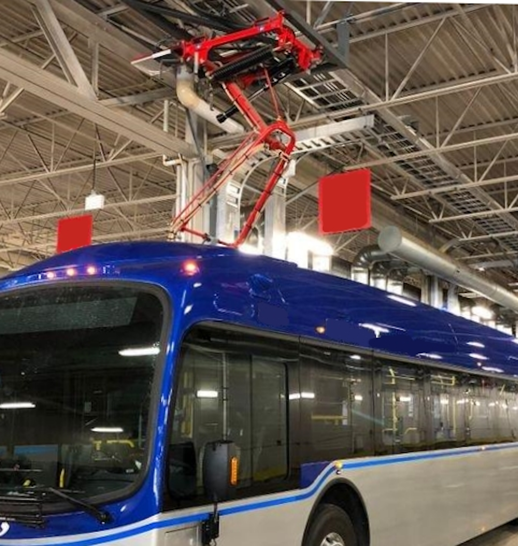ETS installs in-depot pantographs to charge electric buses | Mass Transit