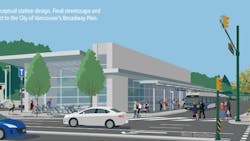 An artist's rendering of Arbutus Station looking northwest. An artist's rendering of Arbutus Station looking northwest.