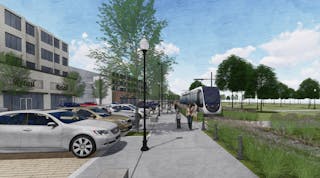 A rendering of the KC Streetcar Riverfront Extension.