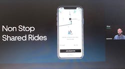 Uber Head of Transit David Reich discussing non stop shared rides, which is Uber's last in/first out rideshare option. Uber Head of Transit David Reich discussing non stop shared rides, which is Uber's last in/first out rideshare option.