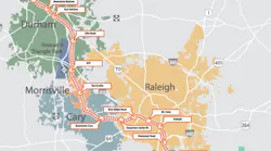 Map of possible future commuter rail line.