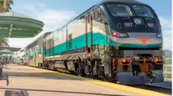 Metrolink's Tier 4 locomotive at the Burbank Downtown Station.