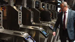 MTA Executive Director of New Fare Payment Program Al Putre gives a progress update on the continuing systemwide rollout of OMNY at Fulton Center.