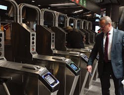 MTA Executive Director of New Fare Payment Program Al Putre gives a progress update on the continuing systemwide rollout of OMNY at Fulton Center. MTA Executive Director of New Fare Payment Program Al Putre gives a progress update on the continuing systemwide rollout of OMNY at Fulton Center.