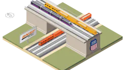 One design option to separate Union Pacific's line from BNSF's rail line. The corridor is also used by Amtrak and ACE trains.
