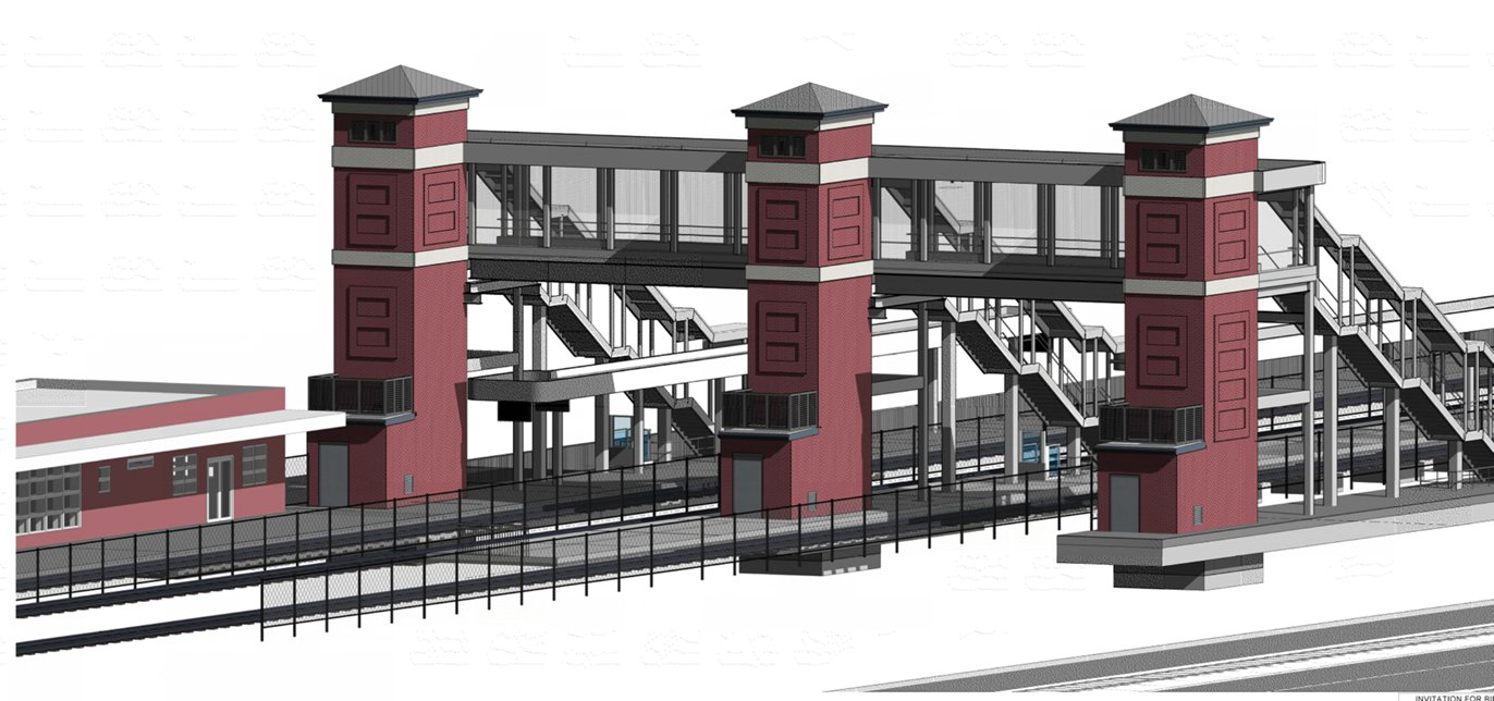 Rendering of improvements to VRE's Quantico Station.