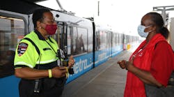 St. Louis Metro security officers are able to maintain social distancing thanks to the visual-verification of mobile fares.