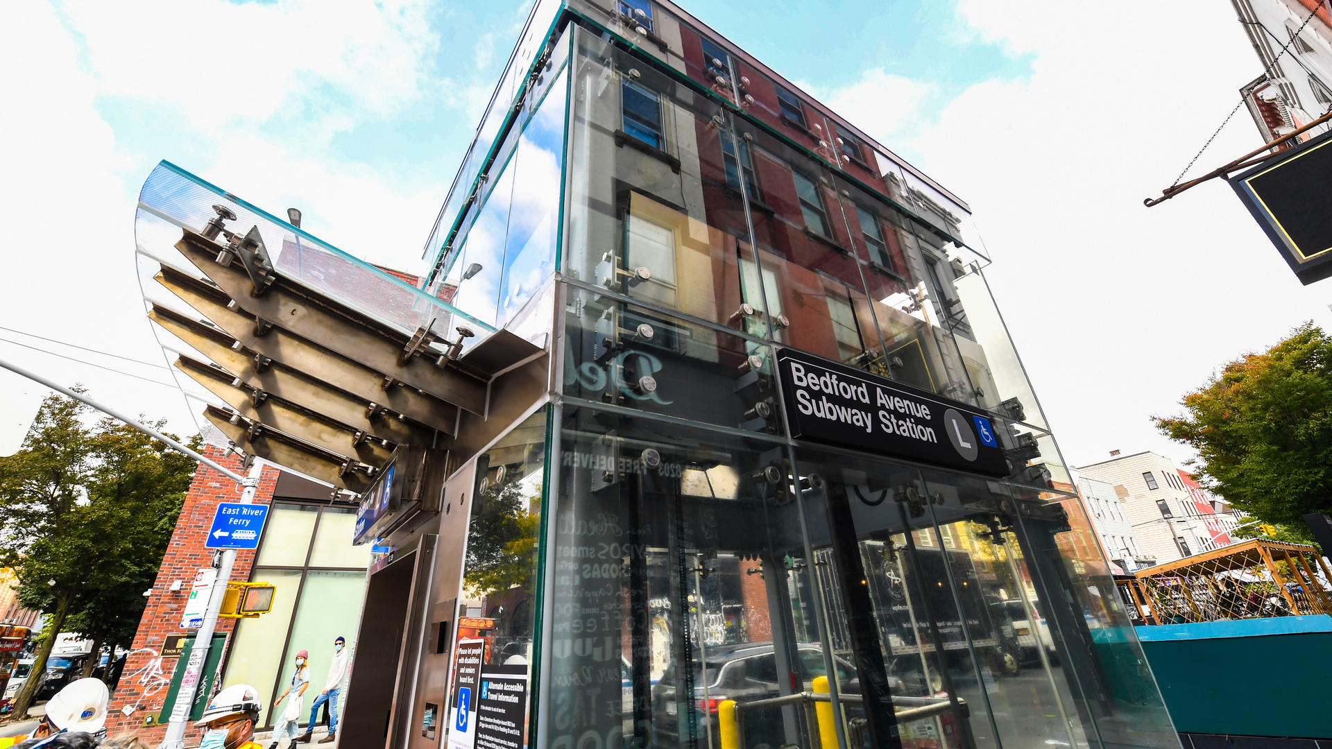 Bedford Av L station improvements include new ADA elevators.