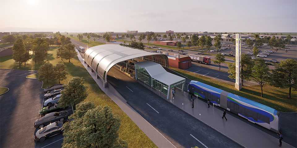 A rendering of South Corridor BRT.