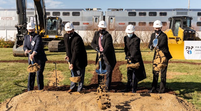 State and local officials break ground on the West Lake Corridor Project on Oct. 28, 2020.