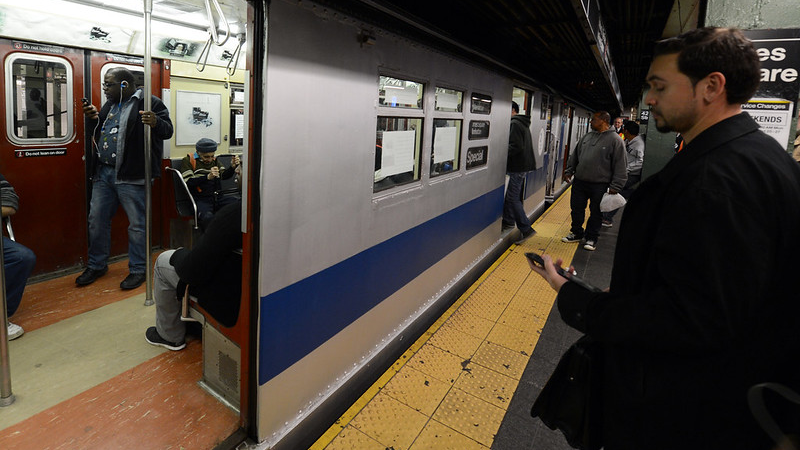 As part of the commemoration of the New York subway's 110th anniversary, MTA New York City Transit ran two 'Nostalgia Trains' on the 2 & 3 lines between Times Square-42 St. and 96 St.