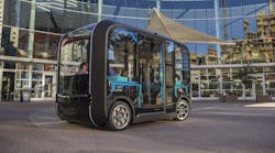 A version of Olli. A similar autonomous shuttle will be part of a trial program in Toronto in Spring 2021. A version of Olli. A similar autonomous shuttle will be part of a trial program in Toronto in Spring 2021.