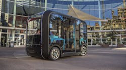 A version of Olli. A similar autonomous shuttle will be part of a trial program in Toronto in Spring 2021. A version of Olli. A similar autonomous shuttle will be part of a trial program in Toronto in Spring 2021.