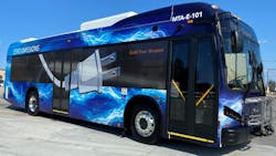 The 'Sparky' bus is a K9S electric bus from BYD. The 'Sparky' bus is a K9S electric bus from BYD.