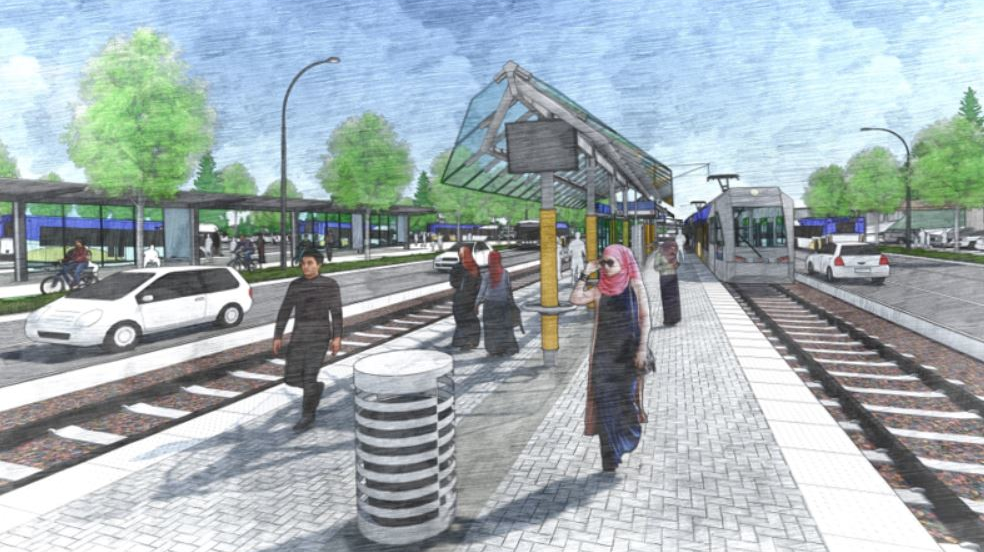 Conceptual design for the Barbur Transit Center, if measure passes and proposed project is completed.