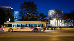 COTA//Plus Bus On-Demand transports multiple customers who hail a transit vehicle at the nearest transit stop through the COTA//Plus app.