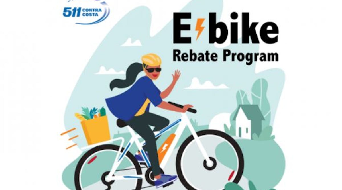 Rebates are available for residents of each Contra Costa city to assist in the purchase of e-bikes.