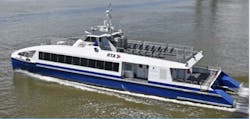 The new vessel is a 105-foot, 150-passenger, BMT-designed, aluminum high-speed catamaran passenger ferry.
