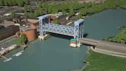 A rendering of the new Walk Bridge, which will be a 240-foot vertical lift span. A rendering of the new Walk Bridge, which will be a 240-foot vertical lift span.