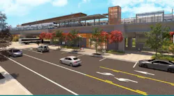 A new street with wide pedestrian paths will connect Kent/Des Moines station to Highline College.