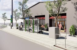 Rendering of a pedestrian pass through. Rendering of a pedestrian pass through.