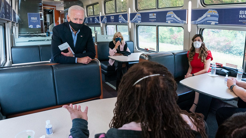 Then-candidate Biden during a Whistle Stop Tour in Cleveland, Ohio, Sept. 30, 2020.