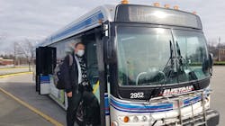 A passenger uses Laketran to get to work at Hobby Lobby. A passenger uses Laketran to get to work at Hobby Lobby.