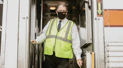 President of NICTD Michael Noland wearing a mask in a file photo from this summer.