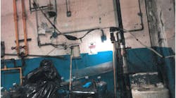 240th Street: Temporary electrical wires left abandoned by non-boiler room personnel at a location on 240th Street. MTA OIG says the wiring is exposed and unprotected, which violates national electrical codes and creates additional safety hazards inside the already dangerous boiler rooms. 240th Street: Temporary electrical wires left abandoned by non-boiler room personnel at a location on 240th Street. MTA OIG says the wiring is exposed and unprotected, which violates national electrical codes and creates additional safety hazards inside the already dangerous boiler rooms.