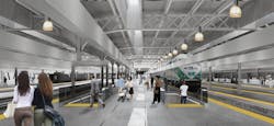The revised union trainshed will have 12-meter wide platforms and level boarding, for a better customer experience. The revised union trainshed will have 12-meter wide platforms and level boarding, for a better customer experience.