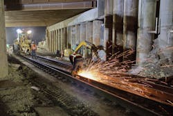 December 2018: A major part of the TEXRail project was widening the single-track Union Pacific/Trinity Railway Express underpass, nicknamed the “Hole in the Wall,' into downtown Fort Worth to allow for adding a second track for TEXRail. December 2018: A major part of the TEXRail project was widening the single-track Union Pacific/Trinity Railway Express underpass, nicknamed the “Hole in the Wall,' into downtown Fort Worth to allow for adding a second track for TEXRail.