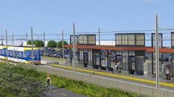 A rendering of the Hopkins station on the Southwest LRT route in Minnesota.