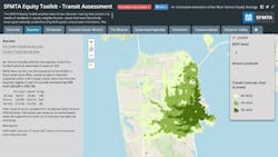 Image from SFMTA’s Equity Toolkit showing information for the Bayview neighborhood post-Shelter-in-Place. Image from SFMTA’s Equity Toolkit showing information for the Bayview neighborhood post-Shelter-in-Place.