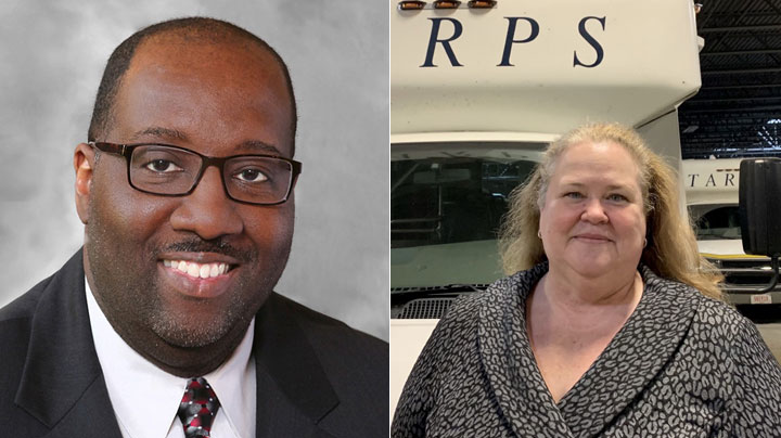 Left, David Robinson, Chief Financial Officer and right, Patricia Talbott, Director of Paratransit
