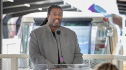 White speaks at a February 2020 event.