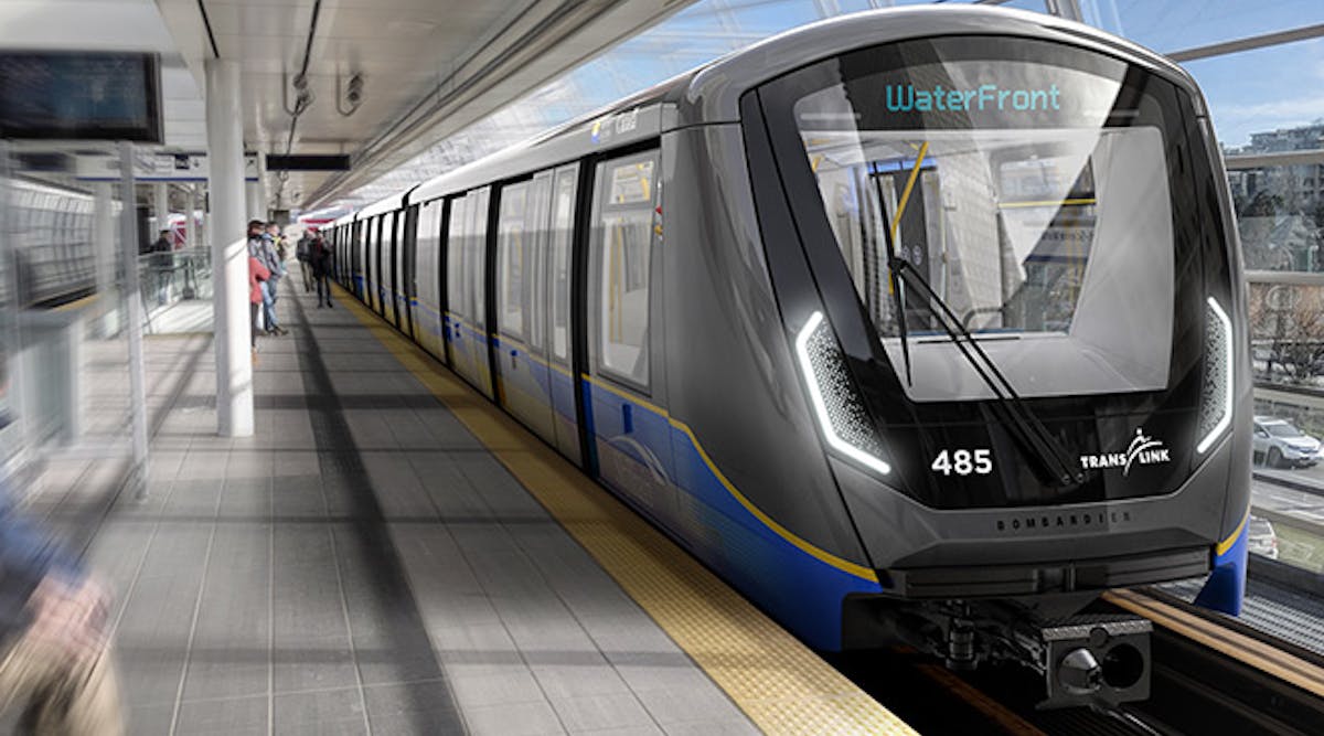 A rendering of a new SkyTrain rail car to be built by Bombardier.