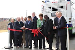 Then-Mayor Pete Buttigieg, center, at a ribbon-cutting ceremony in South Bend to celebrate a new CNG fueling facility that is used by both the transit system and the city. Then-Mayor Pete Buttigieg, center, at a ribbon-cutting ceremony in South Bend to celebrate a new CNG fueling facility that is used by both the transit system and the city.