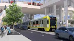 A rendering of the new light rail line’s transfer point to the G (Orange) Line in Van Nuys.