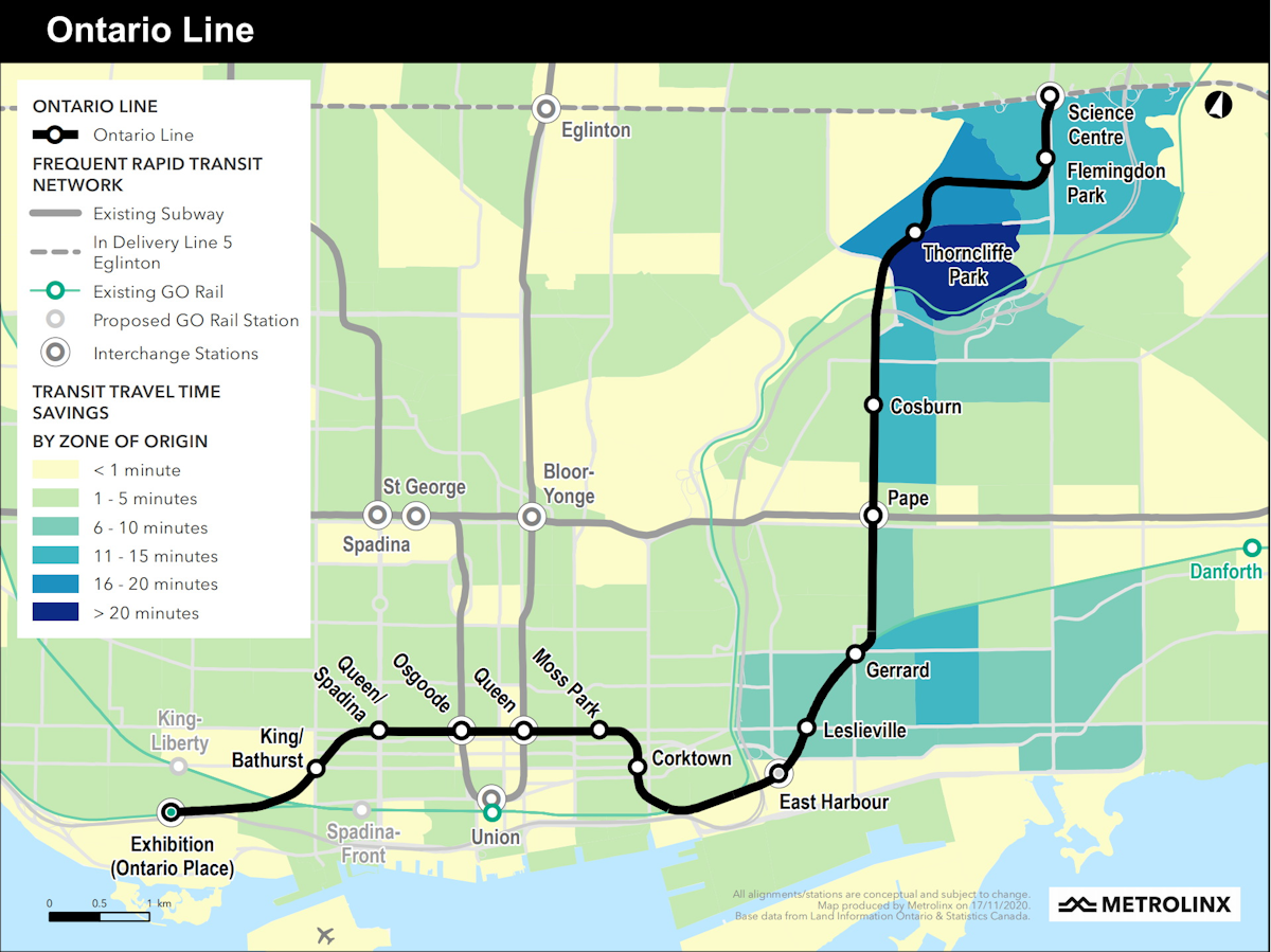 Ontario Line Time Savings Map.5fdc31a43d436 ?auto=format&fit=max&w=1200