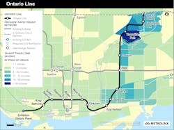The estimated travel time savings using the Ontario Line.