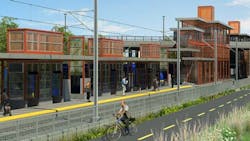 A rendering of the future West Lake Station on the Southwest LRT route.